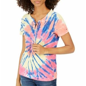 Tommy Hilfiger Tie Dye Lace-up shirt
